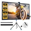 Picture of Projector Screen with Stand, PARIS RHÔNE 100 inch Indoor Outdoor Projector Screen 16:9 4K HD PVC, 1.5 Gain Portable Wrinkle-Free Screen for Backyard Theater and Wall Hanging 2IN1 with Carry Bag, Groun