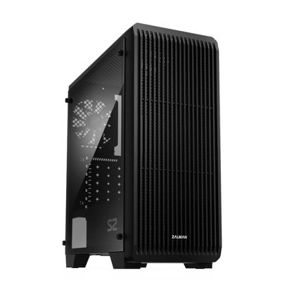 Picture of Zalman - S2 - ATX Mid-Tower PC Case - Full Acrylic Side Panel - Mesh Front Panel - 3x Case Fan 120mm Pre-Installed, Black