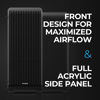 Picture of Zalman - S2 - ATX Mid-Tower PC Case - Full Acrylic Side Panel - Mesh Front Panel - 3x Case Fan 120mm Pre-Installed, Black