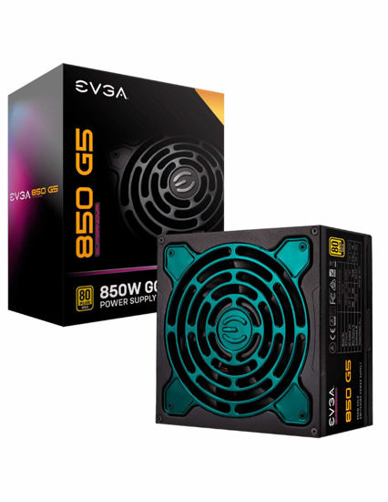 Picture of EVGA 850 G5, 80 Plus Gold 850W, Fully Modular, ECO Mode with Fdb Fan, 100% Japanese Capacitors, 10 Year Warranty, Compact 150mm Size, Power Supply 220-G5-0850-X1