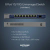 Picture of NETGEAR 8-Port 1G/10G Gigabit Ethernet Unmanaged Switch (GS108X) - with 1 x 10G SFP+, Desktop or Wall-Mount, Limited Lifetime Protection