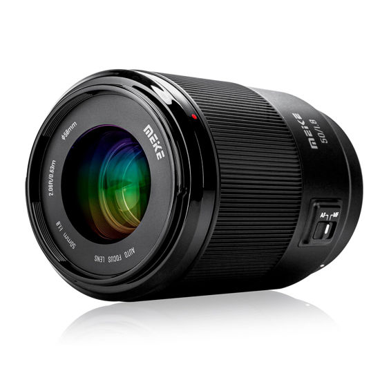 Picture of Meike 50mm F1.8 Full Frame AF STM(Stepping Motor) Lens Standard Aperture Auto Focus Fixed Prime Portrait Lenses for Sony E Mount Mirrorless Cameras A9 A7III A7II A7 A7R3 A7R4 A7IV A7C A7CII A6500