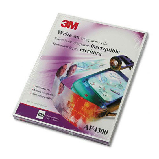 Picture of 3M : Write-On Transparency Film, Letter, Clear, 100 per Box -:- Sold as 2 Packs of - 100 - / - Total of 200 Each