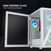 Picture of Vetroo M05 Micro ATX Computer PC Case with Door Open Tempered Glass Side Panel & Mesh Front Panel, Pre-Installed 120mm ARGB Fan in Rear, Support 240mm Radiator, Type-C Port - White