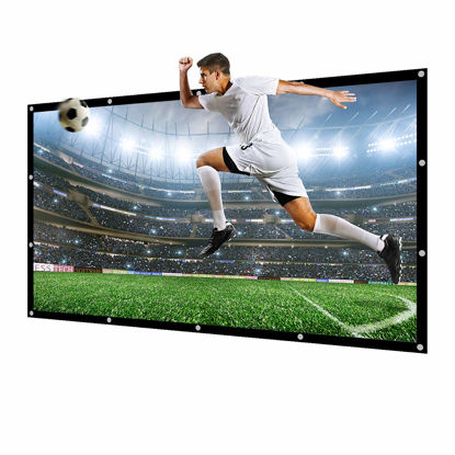 Picture of NIERBO Projector Screen Large 250 Inches 16:9 of Thick Canvas Material Wall Mounted Canvas HD Projection Screen Folded for Outside Home Theater 1.6 Gain Not Include Mount