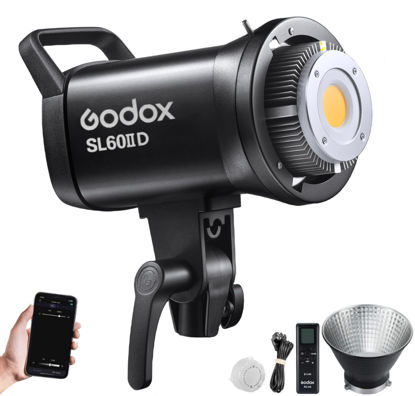 Picture of Godox SL60IID 70W LED Video Light, 18600Lux@1M 5600K COB LED Continuous Light, Bluetooth App&2.4G Wireless Remote Control 8 Built-in Fx Effects, TLCI/CRI 97+/96+Bowens Mount Studio Light