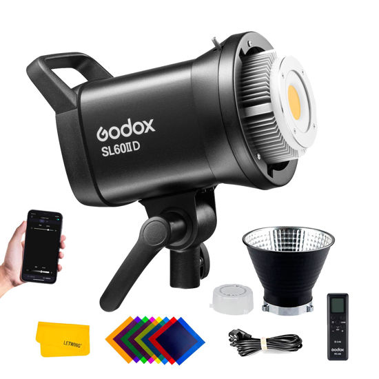 Picture of Godox SL60 SL60IID 70W LED Video Light,CRI96+ TLCI97+ 5600±200K,Builtin 8 FX Effects,APP/Remote Control Adjust Brightness,Bowens Mount LED Light for Video Recording Wedding Outdoor Shooting