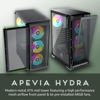 Picture of Apevia Hydra-BK Hydra Mid Tower Gaming PC Case w/ 6X 120mm ARGB Fans, 366 RGB Light Modes, High Performance Breathable Airflow Mesh Front Panel, Tempered Glass Side Panel, 1X USB3.0, 2X USB2.0, Black