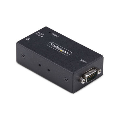 Picture of StarTech.com 1-Port Serial to Ethernet Adapter, IP Serial Device Server for Remote RS232 Devices, Wall/DIN Rail, LAN to DB9