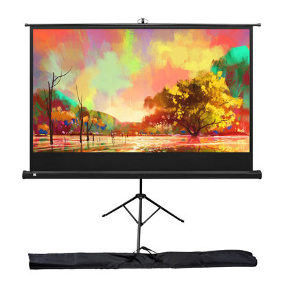 Picture of KODAK 60 Inch Projector Screen with Stand | Pull Down Projection Backdrop for Outdoor & Indoor Movies with Adjustable Tripod, White Matte Fabric Material & Storage Carry Case | Lightweight & Portable