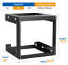 Picture of Tedgetal 9U Wall Mount Rack Open Frame 19" Server Equipment 18 inches Depth 2 Post Network Cabinet Black