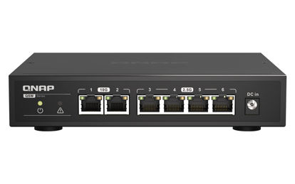 Picture of QNAP QSW-2104-2T-A-US 6-Port 10GbE & 2.5GbE Plug & Play unmanaged Network Switch For Desktop