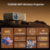 Picture of FUDONI Projector with WiFi and Bluetooth, Upgraded 5G Portable Projectors 4K Supported Native 1080P 12000L, Outdoor LED Movie Projector for Home Theater, Compatible w/iOS Android Phone/TV Stick/Laptop