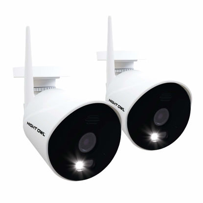 Picture of Night Owl AC Powered 1080p HD Wi-Fi IP Indoor/Outdoor Camera with 100 ft. of Night Vision, 2-Way Audio, Built-in Spotlight, Wide Viewing Angle and Free Remote Viewing App, 2-Pack