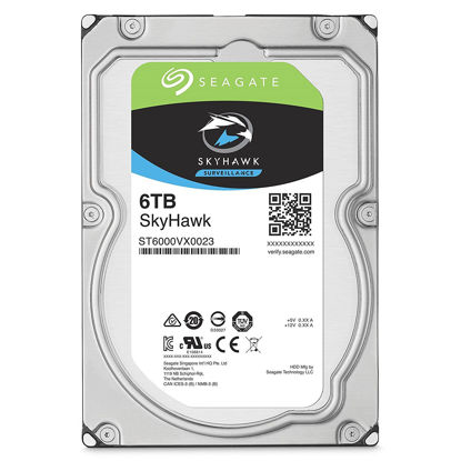 Picture of Seagate Skyhawk 6TB Surveillance Internal Hard Drive HDD - 3.5 Inch SATA 6Gb/s 256MB Cache for DVR NVR Security Camera System with Drive Health Management (ST6000VX0023)