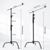 Picture of 10.8ft/330cm Heavy Duty C Stand Stainless Steel Light Stand with Holding Arm 4.2ft/128cm Carry Bag 44LB/20KG Adjustable Stable for Photography Studio Video Monolight Softbox Shooting