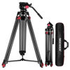 Picture of NEEWER 79"/200cm Video Tripod, Heavy Duty Aluminum Alloy Camera Tripod Stand with 360° Fluid Drag Head, QR Plate Compatible with Canon Nikon Sony and Other DSLR Camera Camcorder, Load Up to 17.6lb/8kg