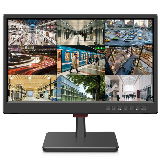 Picture of Jexiop 19” Security Monitor,Small Surveillance Monitor HDMI VGA and BNC Input,Computer Monitor with Speakers for CCTV DVR Office and Home Security Camera System Surveillance