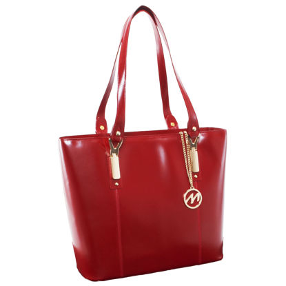 Picture of McKlein M Series, SAVARNA, Genuine Cowhide Leather, Ladies' Tote with Tablet Pocket, Red (97576)