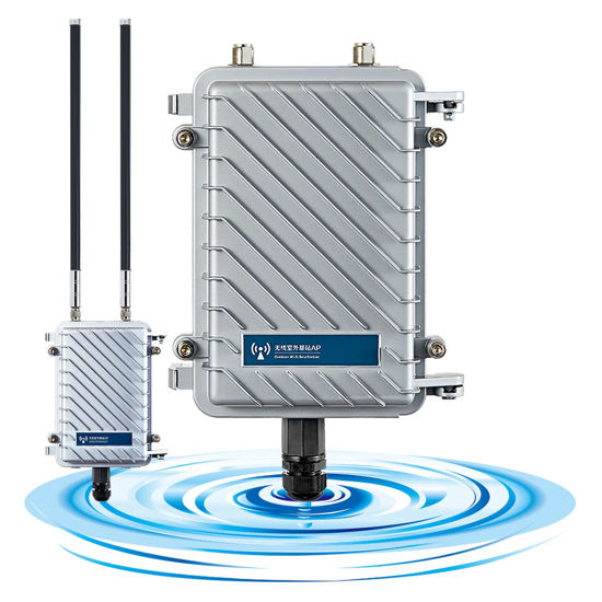 Picture of KuWFi Outdoor WiFi Access Point, High Performance 2.4G 300Mbps Waterproof Outdoor Base Station with 2 Antennas Support Wireless AP/WiFi Repeater