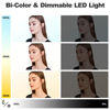 Picture of Pixel LED Video Light Kit with Barn Door, 2-Pack Bi-Color Photography Lighting, 2500-6500K Dimmable Studio Light, CRI 96+ Panel Light for Videography/Game Streaming/Film/Video Recording