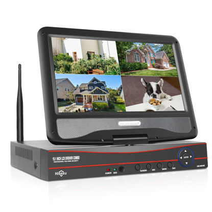 Picture of 【No HDD】 10'' LCD Wireless WiFi NVR 10 Channels Network Video Recorder, Motion Detection Zones, 24/7 Record, Work with Hiseeu Eseecloud 1080P/3MP/5MP Wireless Camera