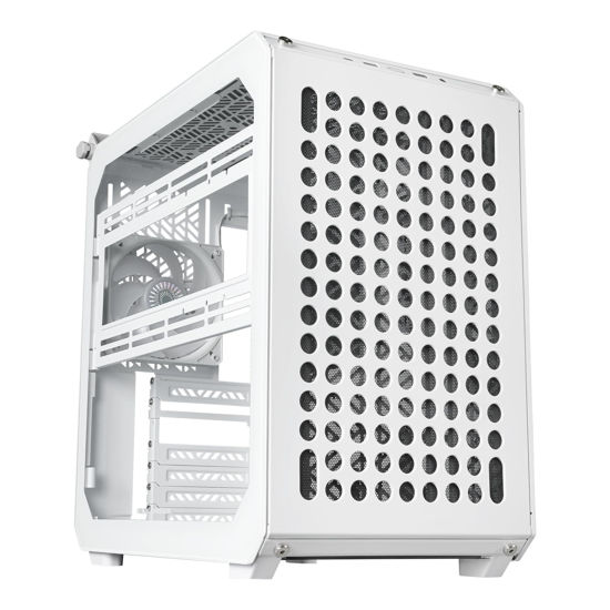 Picture of Cooler Master QUBE 500 Flatpack White High Airflow Gaming ATX PC Mid-Tower, Customizable, Tempered Glass, Vertical GPU Mount, 365mm GPU Clearances, USB-C, Carrying Handle, Gem Mini