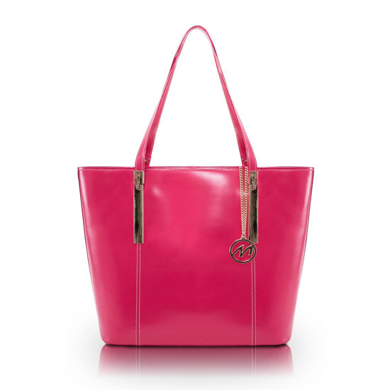 Picture of McKlein CRISTINA Fuchsia Genuine Leather Tote with Tablet Pocket, Large (97543)