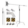 Picture of Trrose 10.8ft/328cm C Stand with Boom Arm - 100% Stainless Steel C Stand, Heavy Duty Light Stand with Boom Arm 3.6ft/110cm, 2 Sandbags and 2 Grip Heads, C Stand Photography for Reflector & Softbox