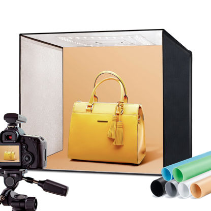 Picture of RALENO Photo Studio Light Box, 20''x20'' Photo Box, Light Box Photography (120 LEDs, 5500K, 97CRI, 50W, 6 Color PVC Backdrops) for Still Life Photography, Model: PKL-D550