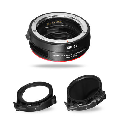 Picture of Meike MK-EFTR-C VND Drop-in Filter Auto-Focus Mount Lens Adapter for Canon EF to EOSR with Variable ND Filter and UV Filter for EOS R R5 R6 RP R7 R10 C70 Cameras