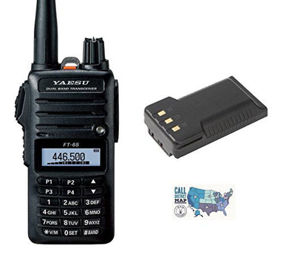 Picture of Radio and Accessory Bundle - 3 Items - Includes Yaesu FT-65R 5W VHF/UHF Dualband Handheld Transceiver, 2500mAh High-Capacity Battery and Ham Guides TM Quick Reference Card