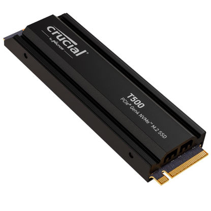 Picture of Crucial T500 2TB Gen4 NVMe M.2 Internal Gaming SSD with Heatsink, Up to 7400MB/s, PlayStation 5 Compatible + 1mo Adobe CC All Apps- CT2000T500SSD5