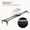 Picture of LimoStudio (Upgraded) 47 in Carbon Fiber Camera Slider / 120cm Dolly Track Rail, Smooth Bearing Stabilizer, Height Adjustable, Spirit Level, AGG1982