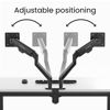 Picture of EVEO Premium Dual Monitor Mount 14"-32” Dual Monitor Arm VESA Bracket Adjustable Height Gas Spring Dual Monitor Stand, Screen Full Motion Dual Monitor Arm-Computer Monitor Stand for 2 Screens - Black