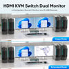 Picture of HDMI KVM Switch 4 Computers 2 Monitors 4K@60Hz,KVM Switch Dual Monitor with 3 USB 3.0 Ports Sharing Keyboard and Mouse, Printer/Scanner,KVM Switch 4 Computers