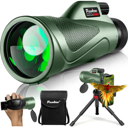 Picture of 12x60 Monocular Telescope High Powered with Smartphone Adapter Tripod and Portable Bag, Larger Vision Monoculars for Adults with BAK4 Prism & FMC Lens, Suitable for Bird Watching Hiking Travel