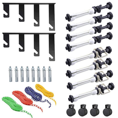 Picture of Photography Backdrop Wall Mount Roller System 4 Support Rollers, Manual Photo Background Ceiling Holder, Including 2 Four-fold Hooks, 8 Expand Bars, 4 Chains, for Home Studio Live Shooting