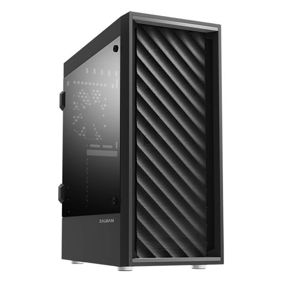 Picture of Zalman T7 Compact Gaming PC Case - 2 x 120mm Fans Preinstalled - 3D Wave Patterned Mesh Front Panel - Tinted Acrylic Side Panel - USB 3.0