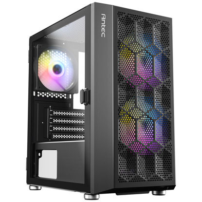 Picture of ANTEC NX200M RGB, Large Mesh Front Panel, USB3.0 Ready, 3 x 120mm RGB Fixed Mode Fans Included, TG Swing Side Panel, Up to 5 Fans Simultaneously, 240mm Radiator Support, Mini-Tower M-ATX Gaming Case