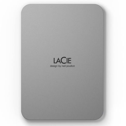 Picture of LaCie Mobile Drive 4TB External Hard Drive Portable HDD - Moon Silver, USB-C 3.2, for PC and Mac, Post-consumer recycled, with Adobe All Apps Plan and Rescue Services (STLP4000400)