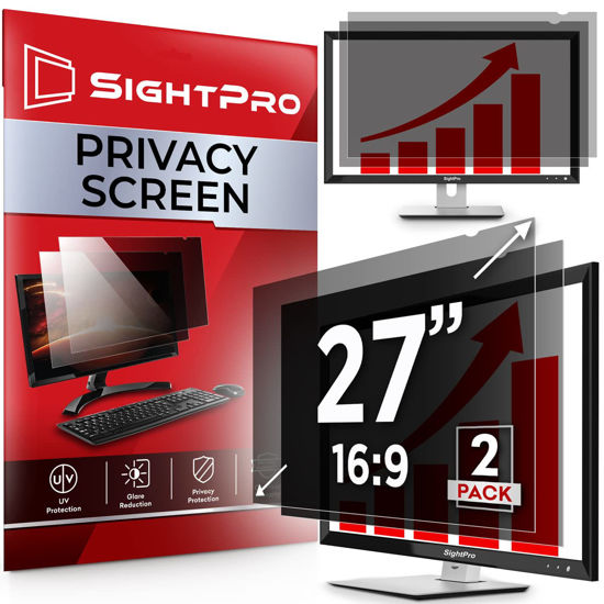 Picture of SightPro 27 Inch 16:9 [2 Pack] Computer Privacy Screen Filter for Monitor - Privacy Shield and Anti-Glare Protector