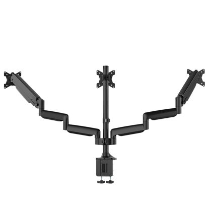 Picture of UPGRAVITY Triple Monitor Stand, 3 Monitor Desk Mount for Three Computer Screens up to 32”, Heavy Duty C-Clamp Base, Fully Adjustable Gas Spring Triple Monitor Arms Hold up to 30.9 lbs Each