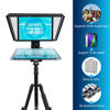 Picture of All-Metal teleprompter Supports 12.9" Tablets Prompting, w/a liftable Shooting Platform to Provide Wide-Angle Shooting for The Camera.