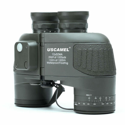 Picture of USCAMEL 10X50 Marine Binoculars for Adults with Rangefinder Compass, Waterproof Marine Binoculars for Sailing Boating Fishing