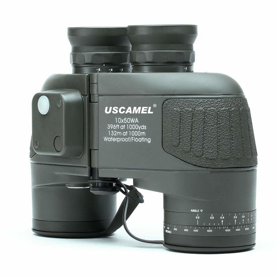 Picture of USCAMEL 10X50 Marine Binoculars for Adults with Rangefinder Compass, Waterproof Marine Binoculars for Sailing Boating Fishing