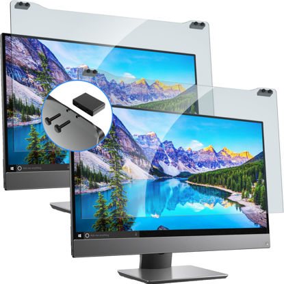 Picture of ZYY 2 Pack 23-24 Inch Computer Screen Blue Light Blocker for Diagonal 23,23.6,23.8,24 Inch Monitor, UV Blocking Filter(21 1/4x13 3/8) for Eye Strain,Hanging Anti Blue Light Screen Protector