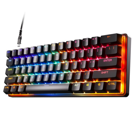 Picture of SteelSeries Apex Pro Mini HyperMagnetic Gaming Keyboard - Adjustable Actuation - Compact 60% Form Factor - RGB - PBT Keycaps - USB-C