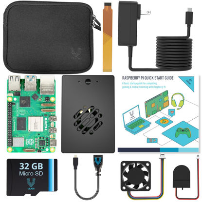 Picture of Vilros Raspberry Pi 5-8GB Starter Kit - Turbo Cooled Edition - 32GB Memory (Aluminum Black)