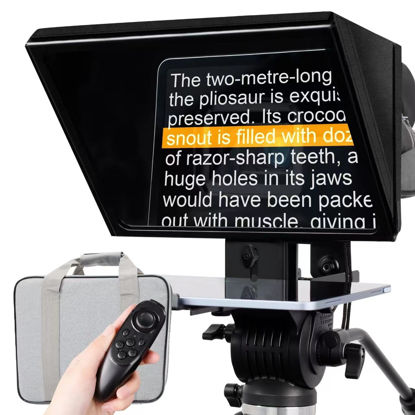 Picture of GEIMRSY i2/12-inch All-Metal teleprompter, Lift The teleprompter and Remote Control, Using Tempered Optical Glass, Compatible with a Variety of Devices for a Variety of scenarios.